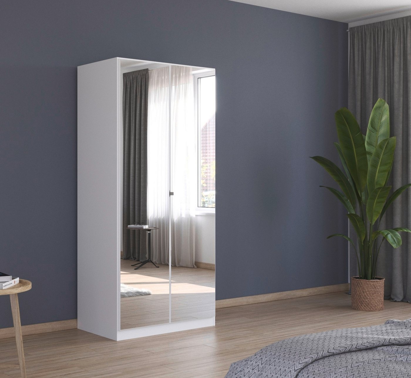 rauch Drehtürenschrank Reflect mit Spiegelfront, inkl. praktischer Inneneinteilung – Bild 2 von 5