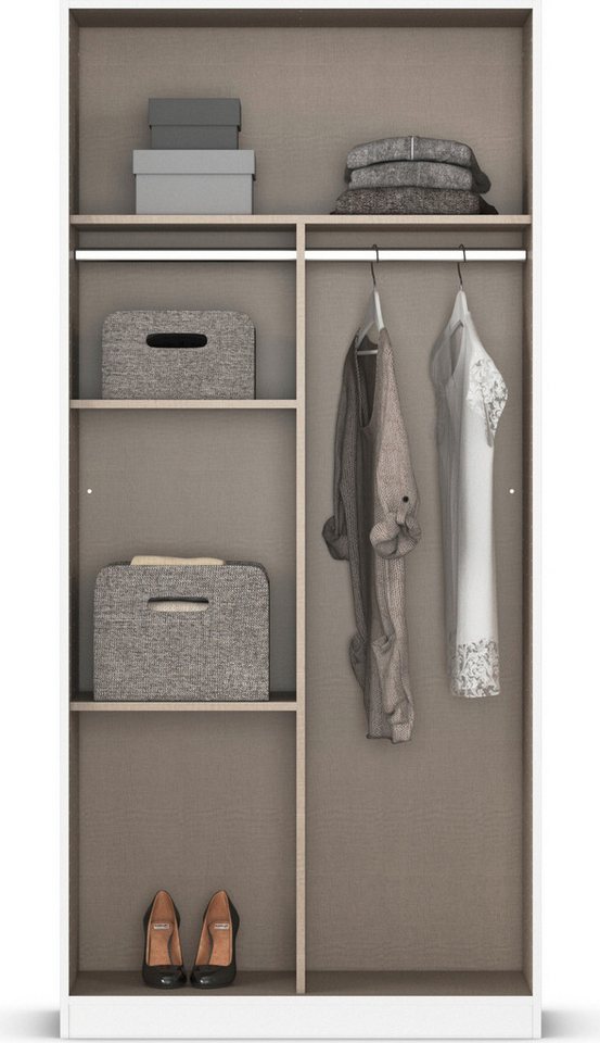 rauch Drehtürenschrank Reflect mit Spiegelfront, inkl. praktischer Inneneinteilung – Bild 4 von 5