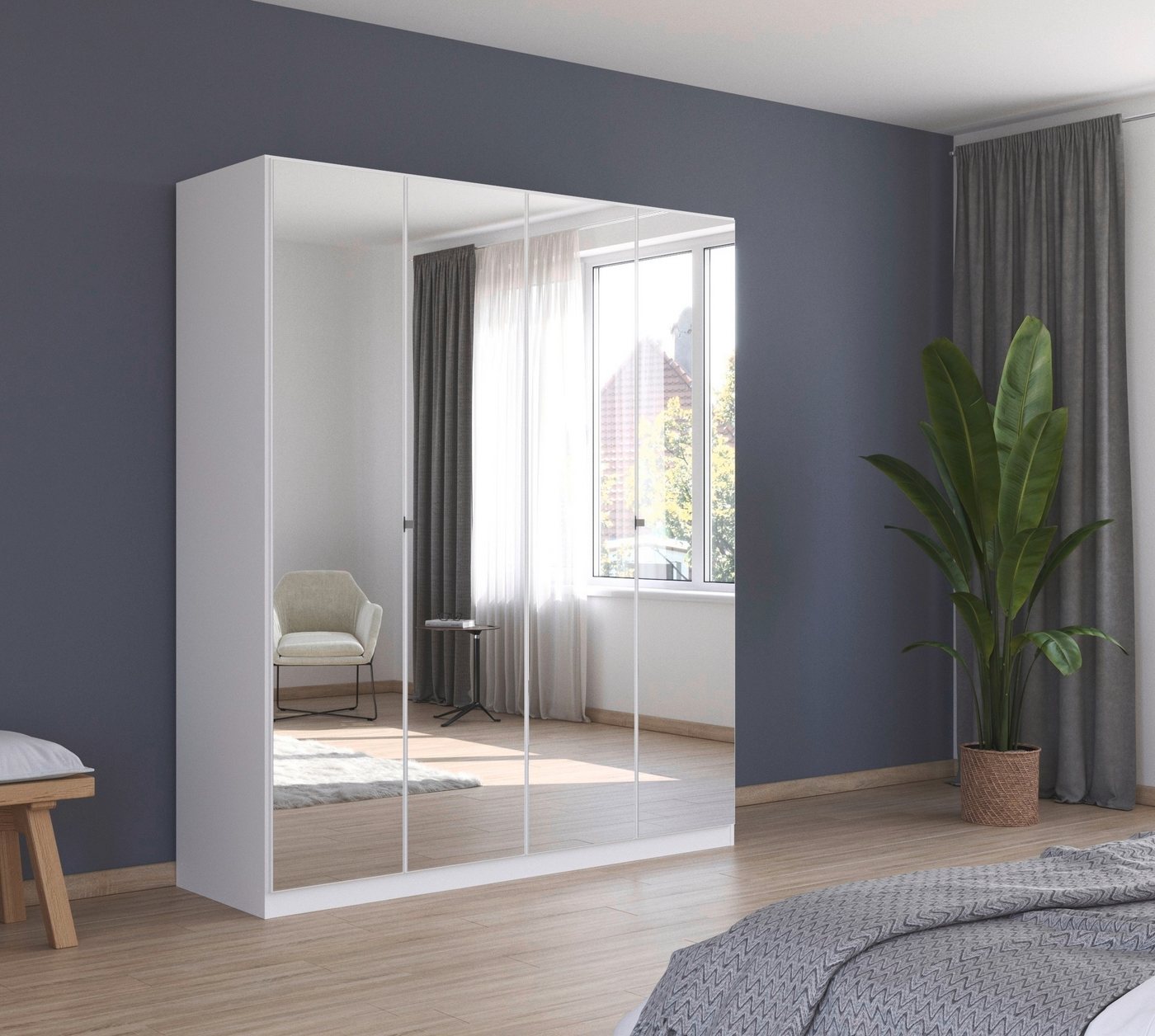 rauch Drehtürenschrank Reflect mit Spiegelfront, inkl. praktischer Inneneinteilung – Bild 2 von 5