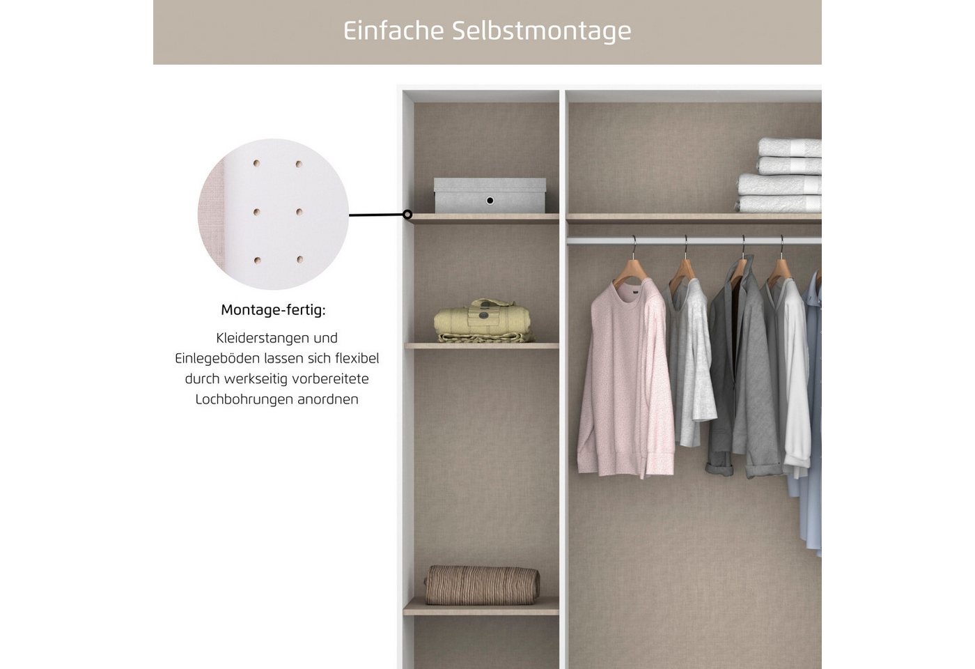 rauch Einlegeboden Zubehör, 2er Set 90 cm für Schränke Voyager, Nabila, Narai, Shinjo und Nagata – Bild 3 von 5