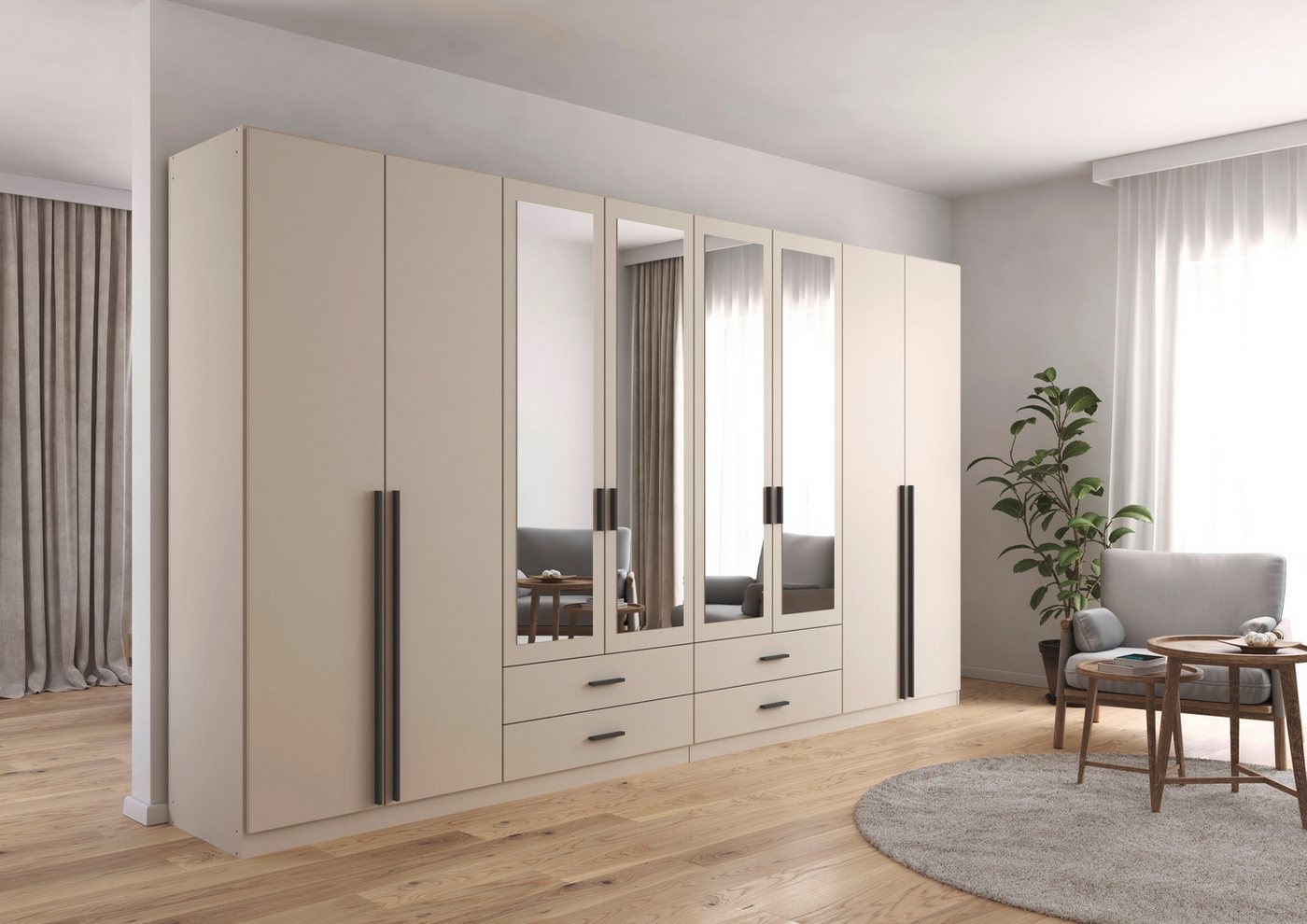 rauch Kleiderschrank Schrank Garderobe Ankleide GAMMA Breiten 91/136/181/226/271/315/360 cm (in 3 Ausstattungen BASIC/CLASSIC/PREMIUM (inkl. SOFT-CLOSE-Funktion – Bild 2 von 5
