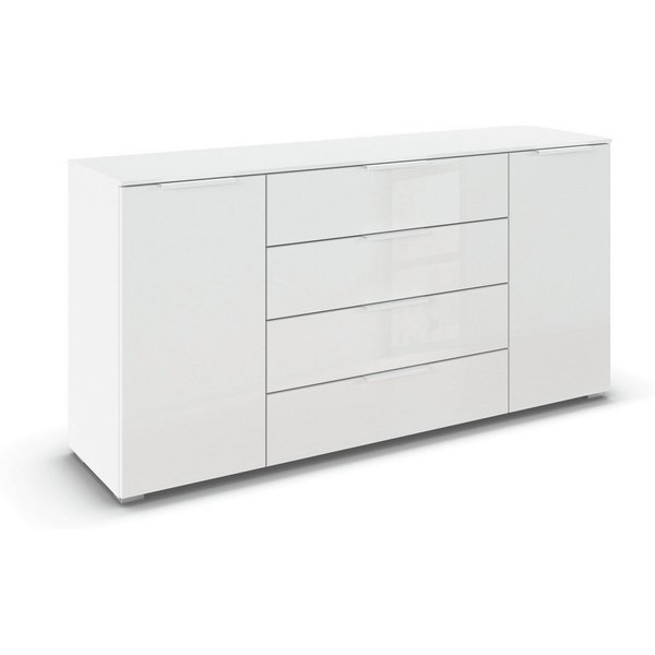 rauch Kombikommode Sideboard Schubkommode Kommode MONTCLAR Front Dekor/Hochglanz/Glas (Breite 160 / Höhe 81 cm, 2 Einlegeböden, inkl. Soft-Close-Funktion), 2-tü