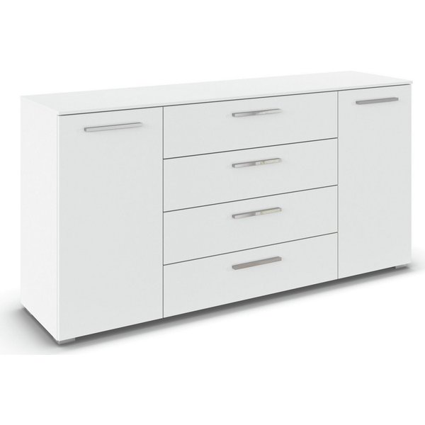 rauch Kombikommode Sideboard Schubkommode Kommode MONTCLAR Front Dekor/Hochglanz/Glas (Breite 160 / Höhe 81 cm, 2 Einlegeböden, inkl. Soft-Close-Funktion), 2-tü