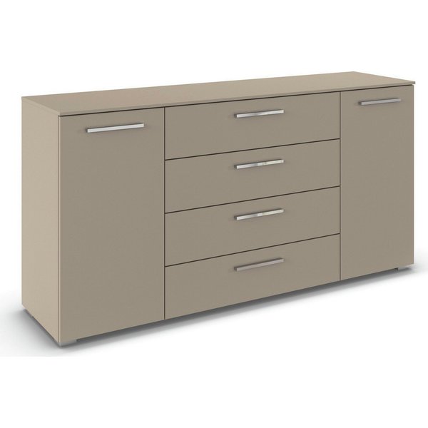 rauch Kombikommode Sideboard Schubkommode Kommode MONTCLAR Front Dekor/Hochglanz/Glas (Breite 160 / Höhe 81 cm, 2 Einlegeböden, inkl. Soft-Close-Funktion), 2-tü