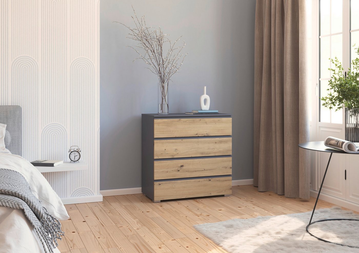 rauch Kommode Joel (Breite 80 cm), vier praktische und geräumige Schubladen MADE IN GERMANY – Bild 2 von 5