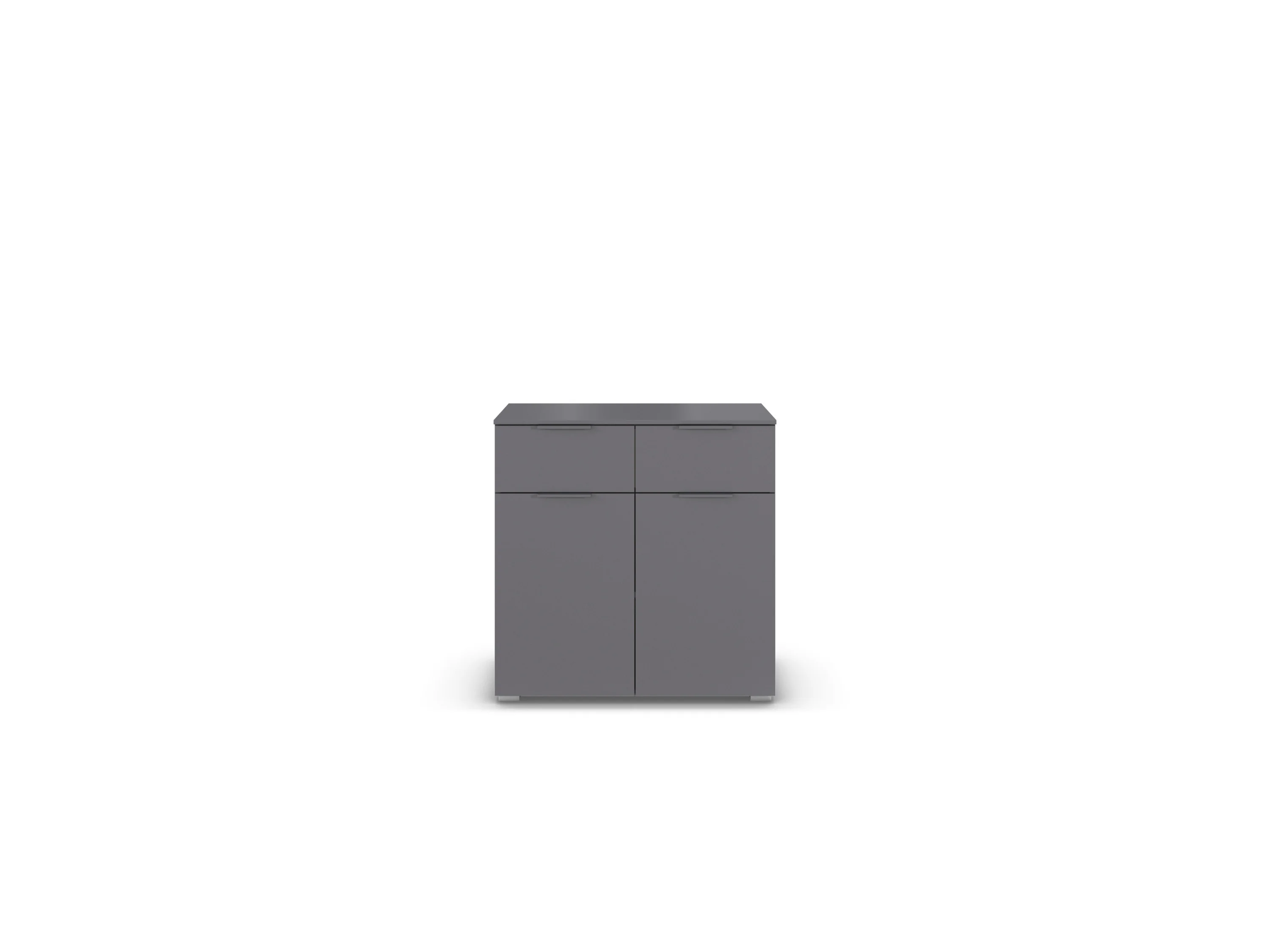 RAUCH ORANGE Alabama Kommode (2-türig, 2 Schubladen, graumetallic, 80 x 81 cm) – Bild 4 von 4