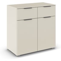 RAUCH ORANGE Alabama Kommode (2-türig, 2 Schubladen, Beige (Champagner), 80 x 81 cm)