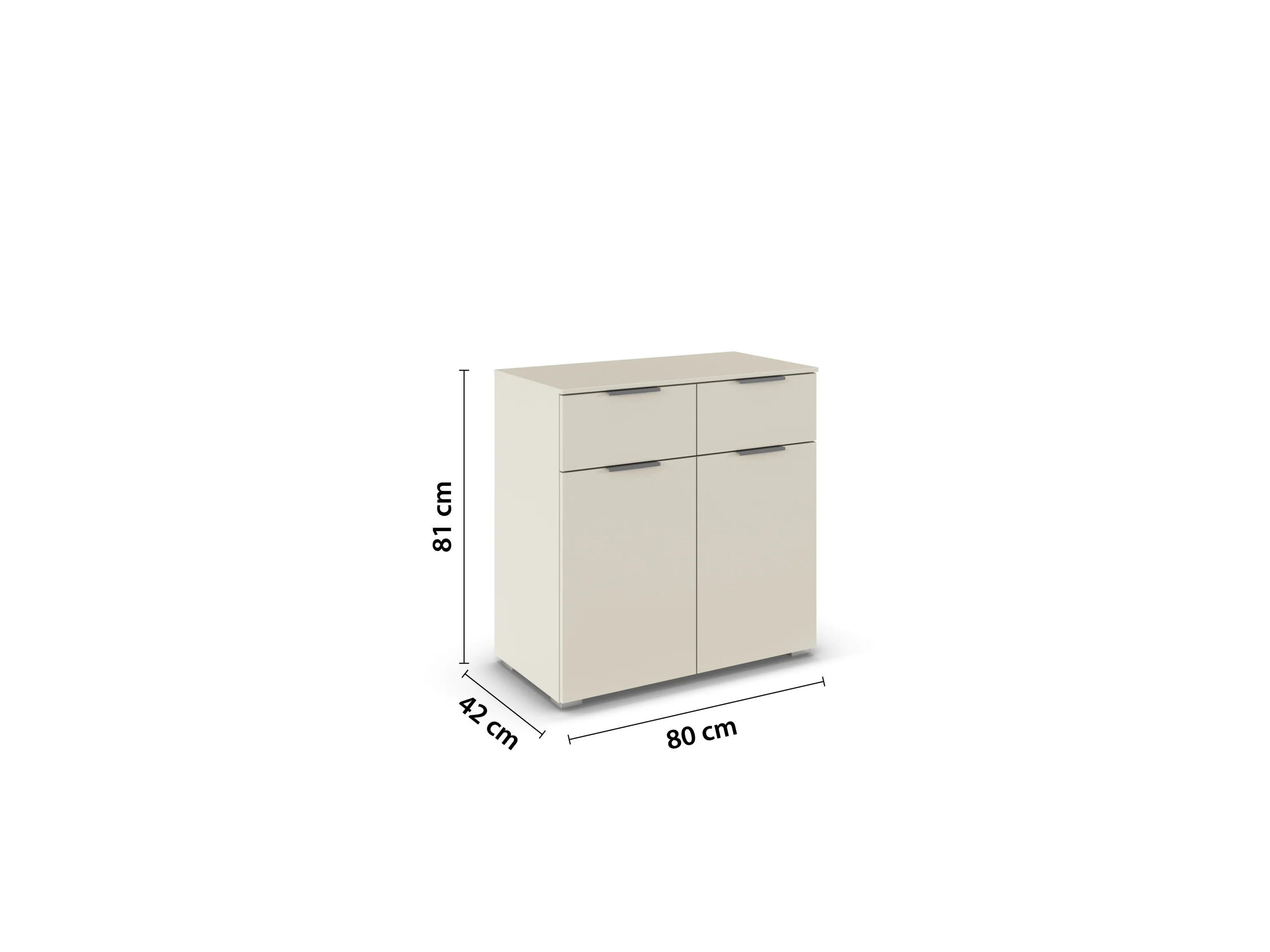 RAUCH ORANGE Alabama Kommode (2-türig, 2 Schubladen, Beige (Champagner), 80 x 81 cm) – Bild 3 von 4