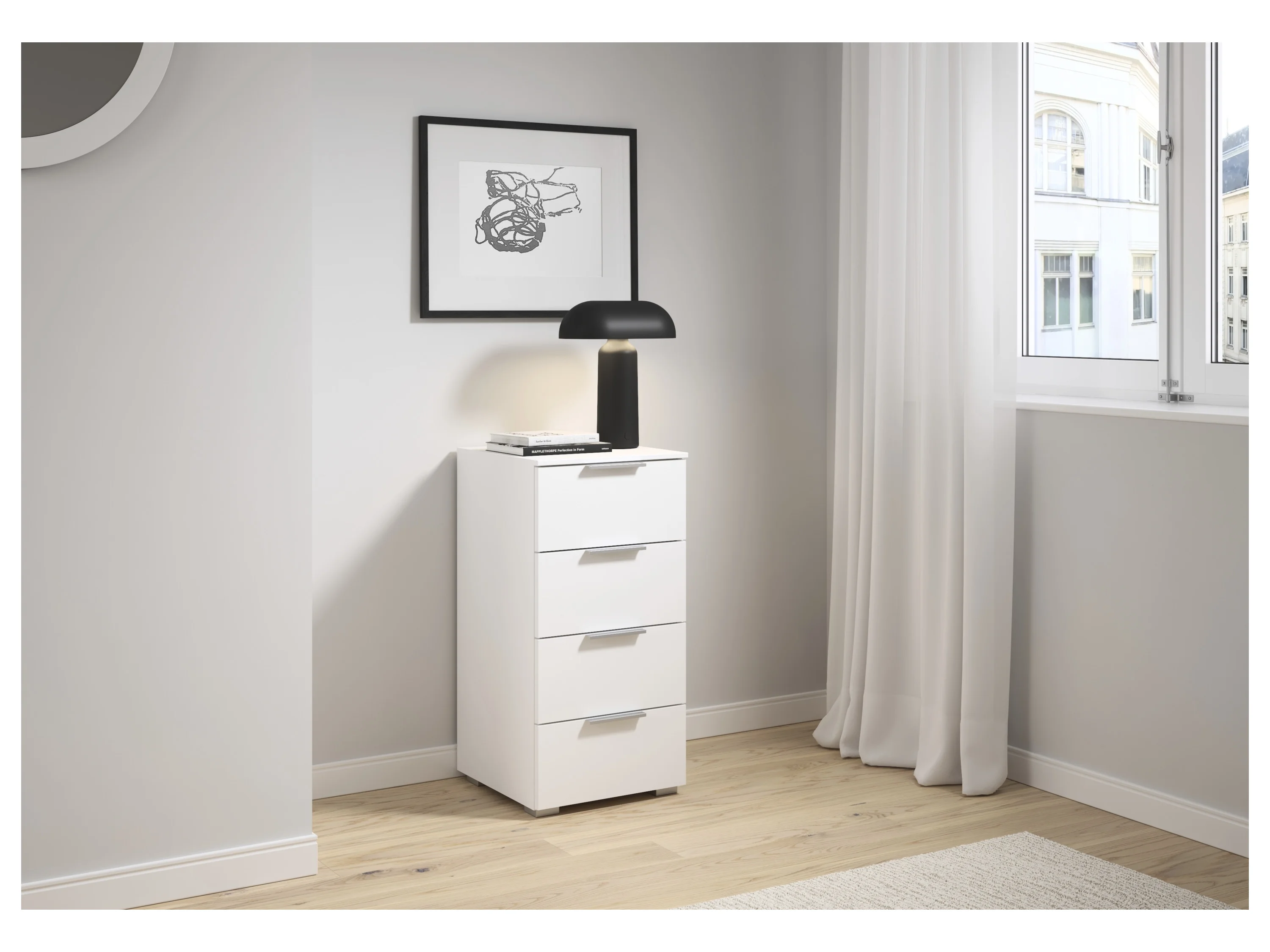 RAUCH ORANGE Alabama Kommode (4 Schubladen, Weiß, 40 x 81 cm) – Bild 2 von 4