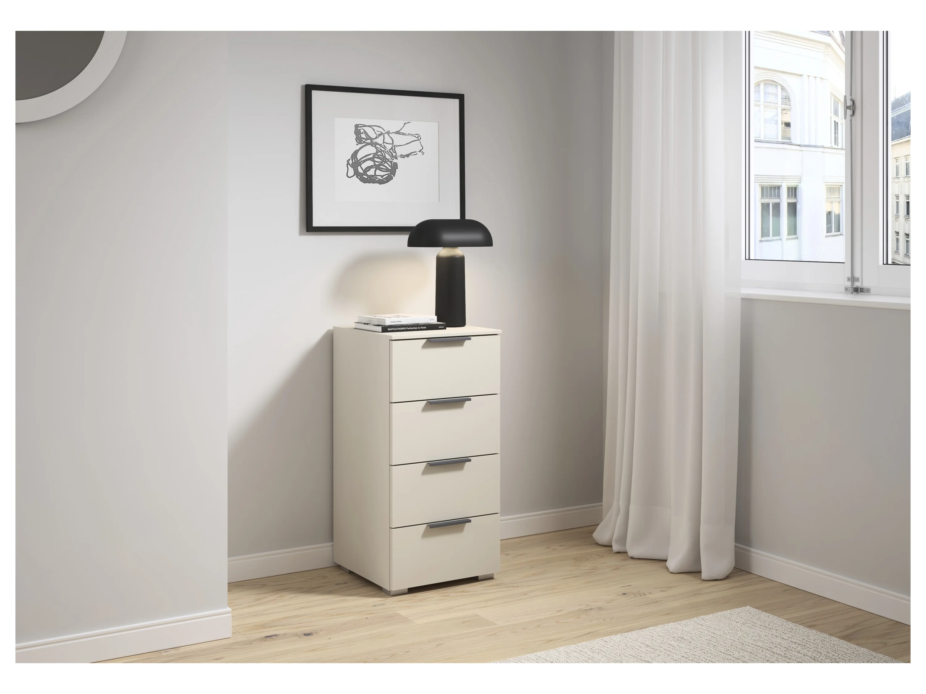 RAUCH ORANGE Alabama Kommode (4 Schubladen, Beige (Champagner), 40 x 81 cm) – Bild 2 von 4
