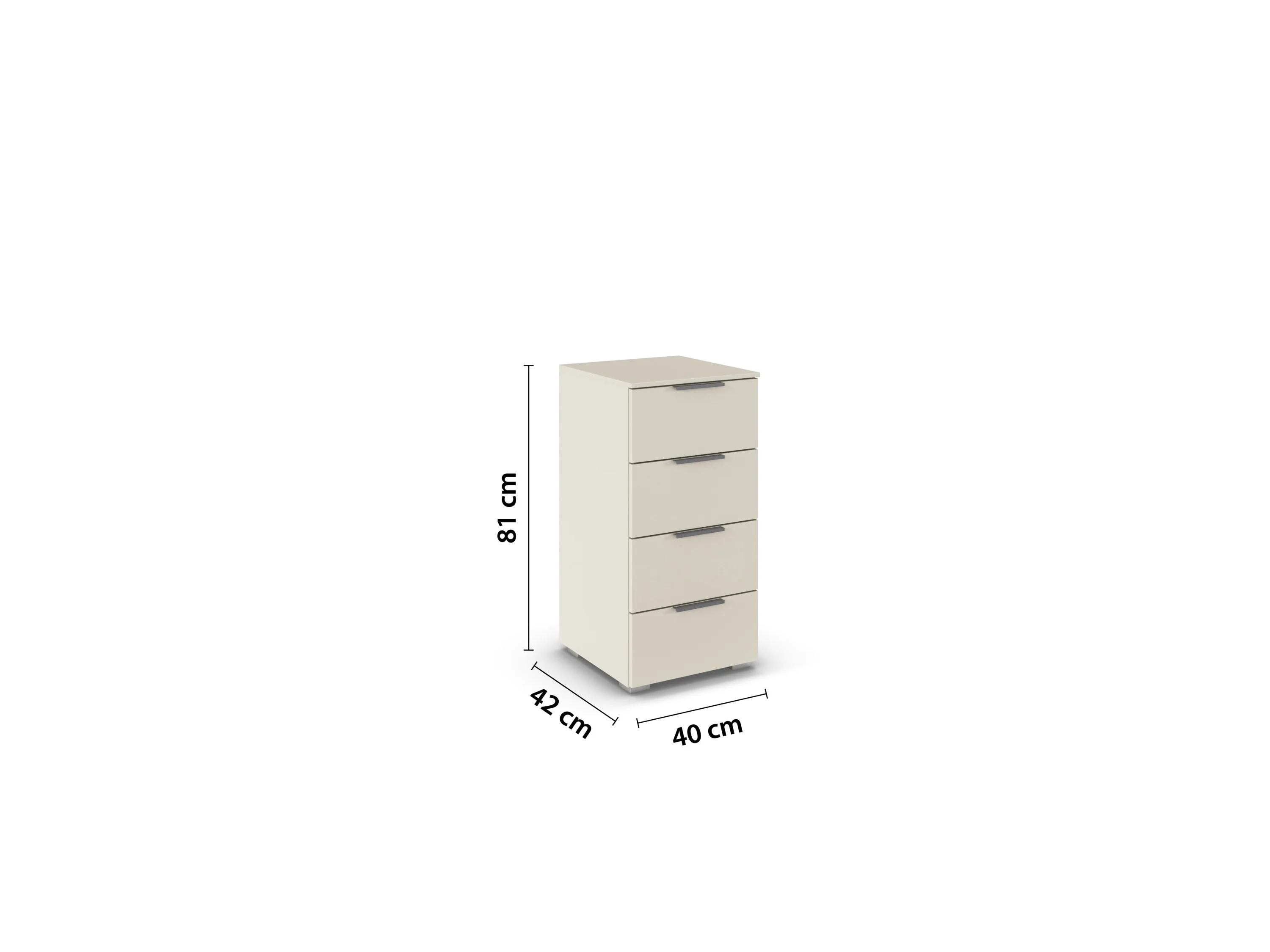 RAUCH ORANGE Alabama Kommode (4 Schubladen, Beige (Champagner), 40 x 81 cm) – Bild 3 von 4