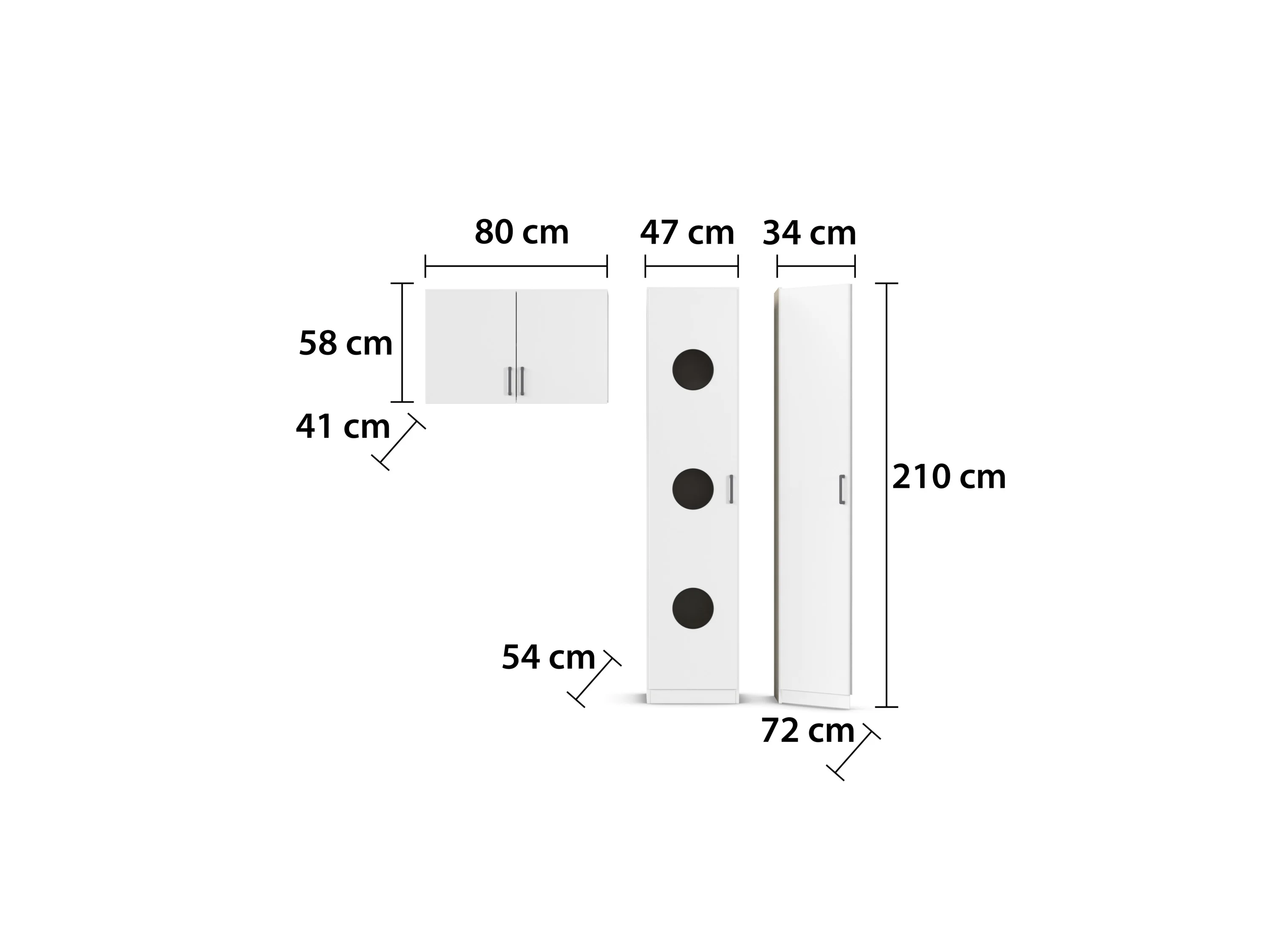 RAUCH ORANGE Allrounder, Grundelement Wäscheschrank 1trg (+Hängeschrank + Ausgleichstüre, Alpinweiß) – Bild 4 von 4