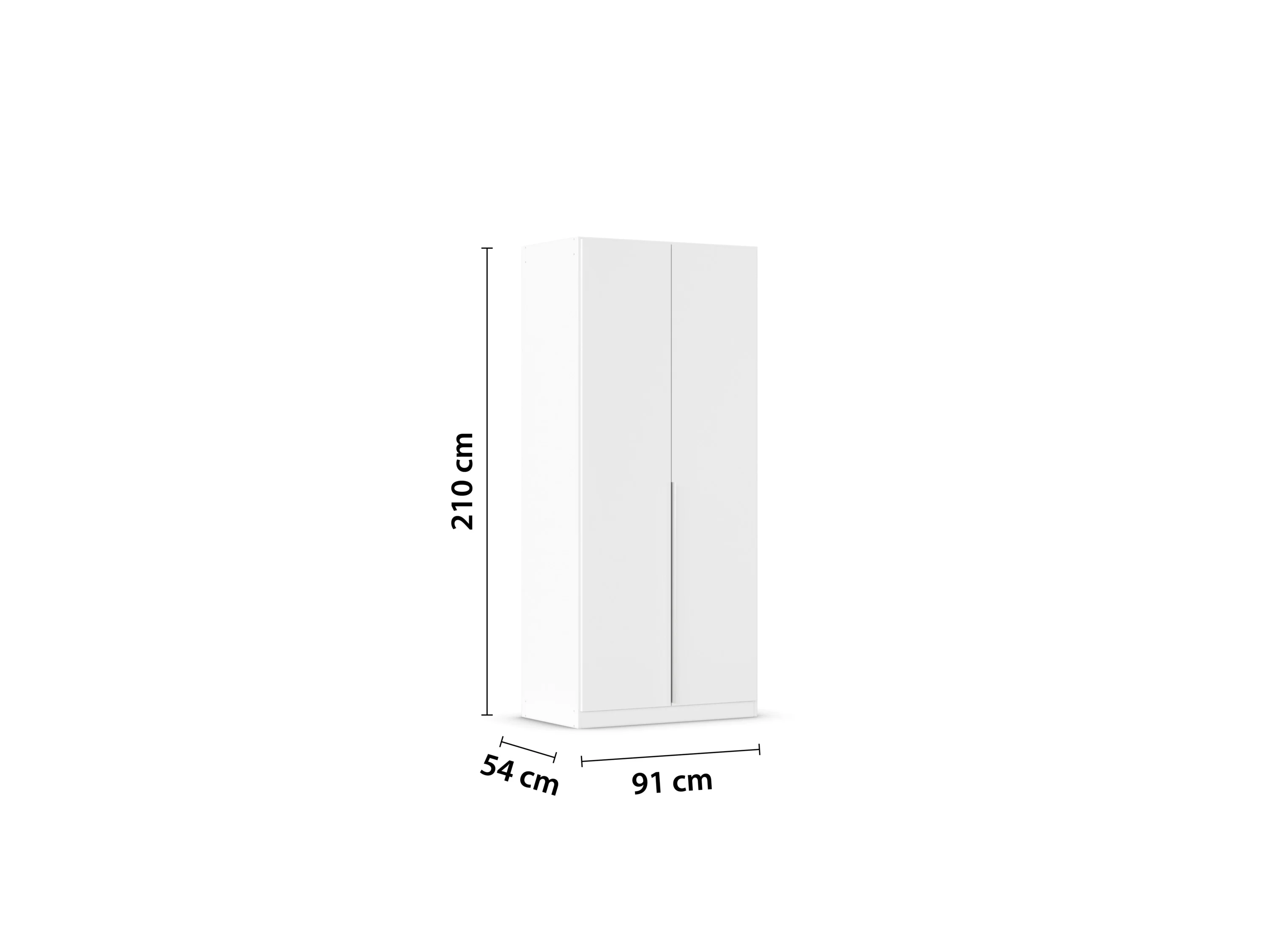 RAUCH ORANGE Drehtürenschrank Alabama (Basic-Zubehör, Weiß, Griffe Alufarben, 91 x 210 cm) – Bild 4 von 4