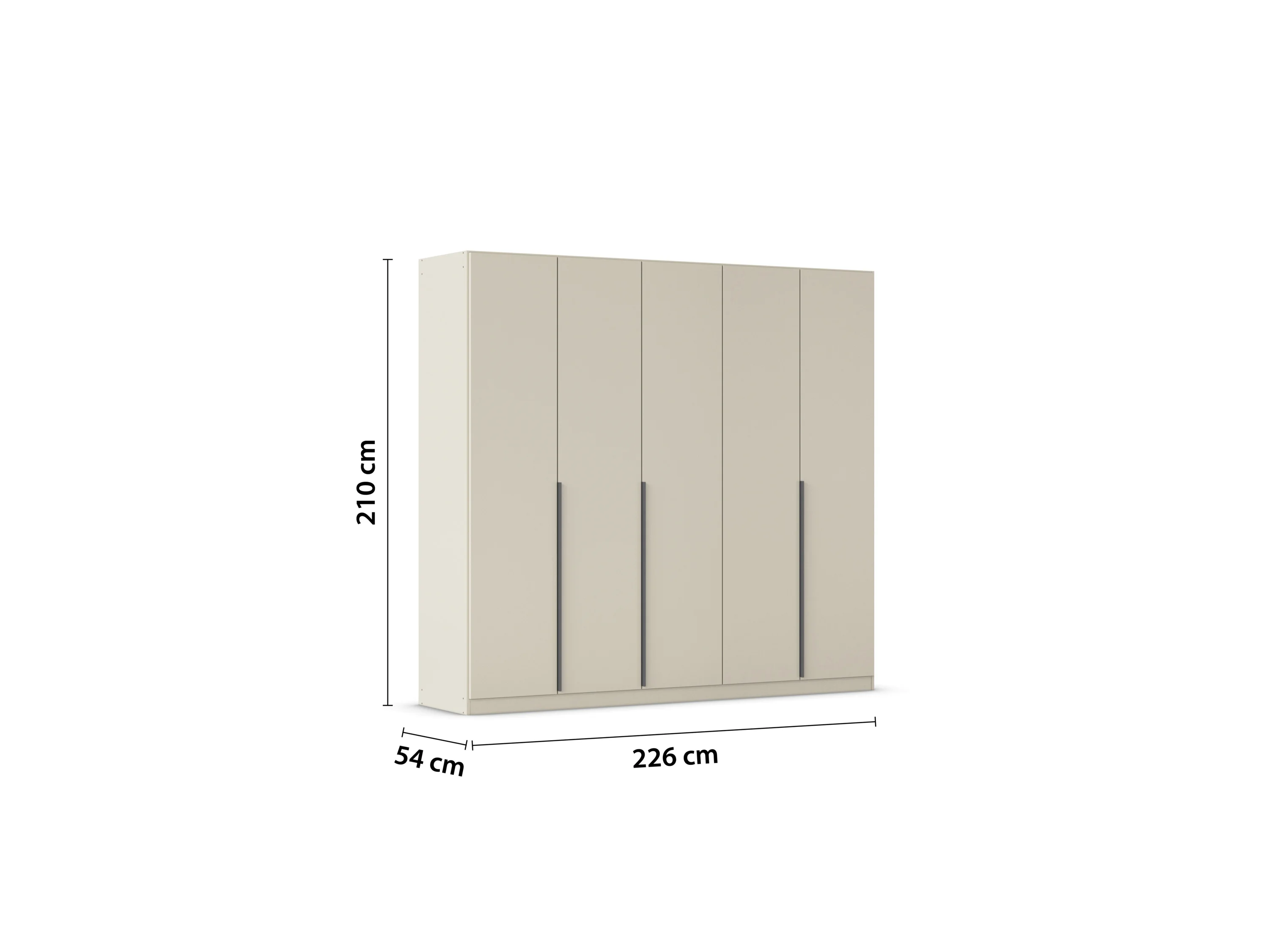 RAUCH ORANGE Drehtürenschrank Alabama (Basic-Zubehör, Beige-Champagner, Griffe Grau, 226 x 210 cm) – Bild 4 von 4
