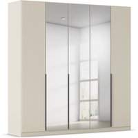 RAUCH ORANGE Drehtürenschrank Alabama mit Spiegel (Basic-Zubehör, Beige-Champagner, Griffe Grau, 226 x 210 cm)