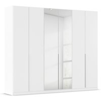 RAUCH ORANGE Drehtürenschrank Alabama mit Spiegel (Basic-Zubehör, Weiß, Griffe Alufarben, 271 x 229 cm)