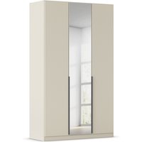 RAUCH ORANGE Drehtürenschrank Alabama mit Spiegel (Basic-Zubehör, Beige-Champagner, Griffe Grau, 136 x 210 cm)