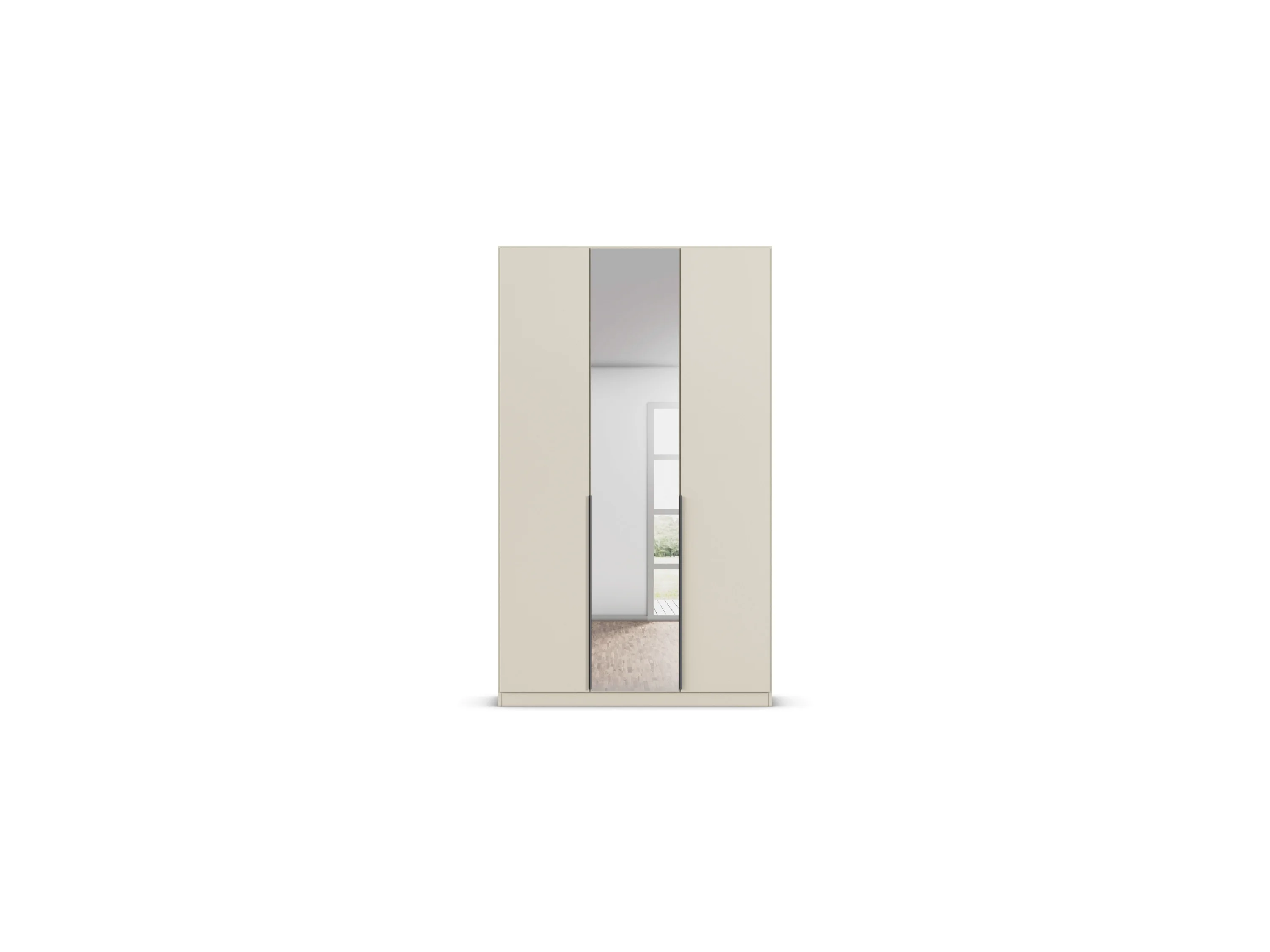 RAUCH ORANGE Drehtürenschrank Alabama mit Spiegel (Basic-Zubehör, Beige-Champagner, Griffe Grau, 136 x 210 cm) – Bild 4 von 4