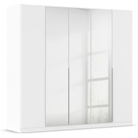 RAUCH ORANGE Drehtürenschrank Alabama mit Spiegel (Basic-Zubehör, Weiß, Griffe Alufarben, 226 x 210 cm)