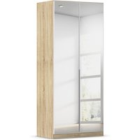 RAUCH ORANGE Drehtürenschrank Alabama mit Spiegel (Basic-Zubehör, Eiche Sonoma, Griffe Alufarben, 91 x 210 cm)
