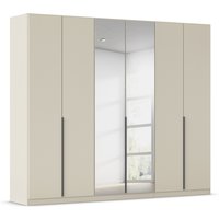 RAUCH ORANGE Drehtürenschrank Alabama mit Spiegel (Basic-Zubehör, Beige-Champagner, Griffe Grau, 271 x 210 cm)