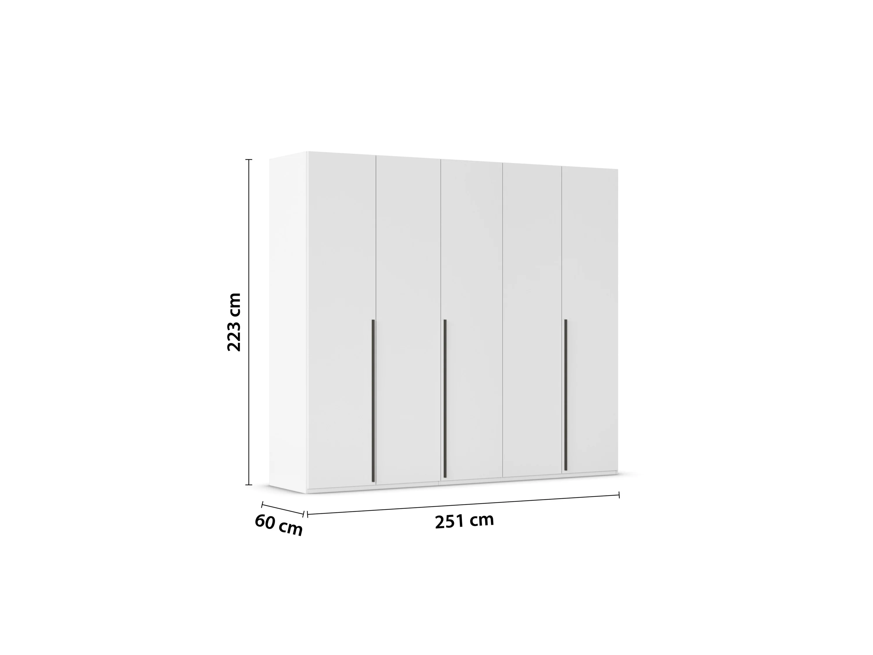 RAUCH ORANGE Montclar Drehtürenschrank (Basic-Zubehör, Weiß, Griffe Grau, Breite 251 cm / Höhe 223 cm) – Bild 3 von 4