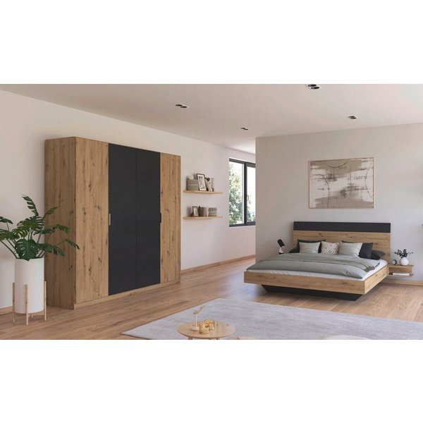 rauch Schlafzimmer-Set Monza, mit Drehtürenschrank Breite 226 cm, Bettanlage in 2 Breiten