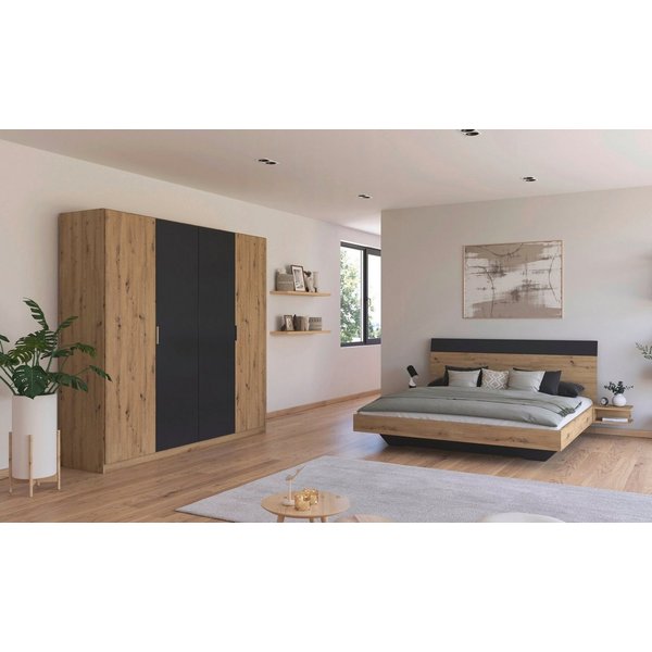 rauch Schlafzimmer-Set Monza, mit Drehtürenschrank Breite 226 cm, Bettanlage in 2 Breiten