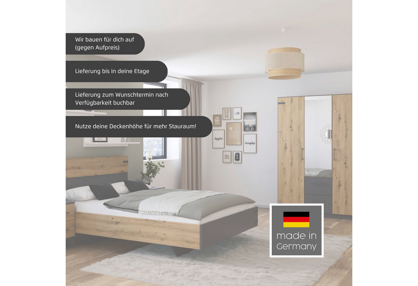 rauch Schrank-Set Holmes, (Set), mit Applikationen "Industrial Style" MADE IN GERMANY – Bild 3 von 5