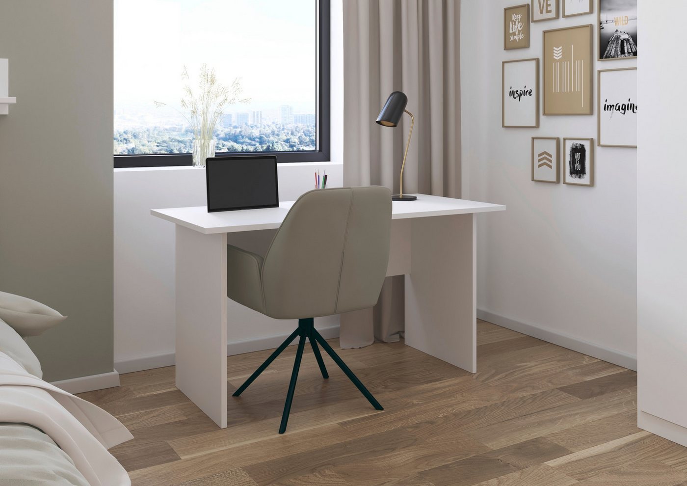 rauch Schreibtisch Joel (Breite 140 cm), in schlichtem Design mit großer Ablagefläche MADE IN GERMANY – Bild 2 von 5