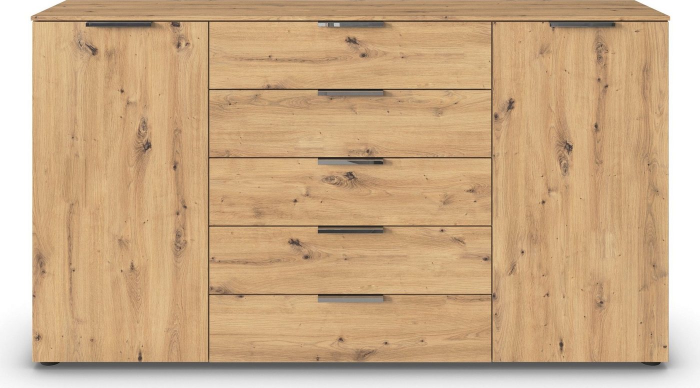 rauch Schubkastenkommode Flipp Schubladenkommode Wäscheschrank Schrank (Breite 160/180 cm mit 4 Einlegeböden), 2-türig mit 5 Schubladen und Soft-Close-Funktion  – Bild 4 von 5