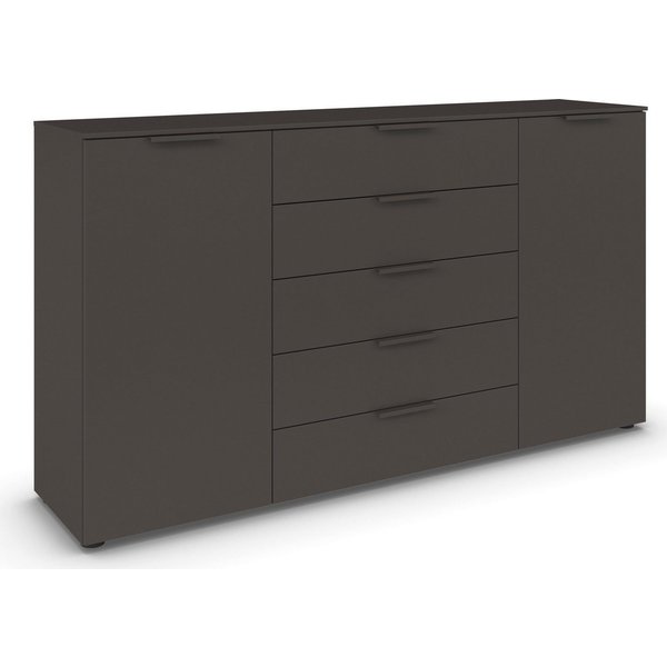 rauch Schubkastenkommode Flipp Schubladenkommode Wäscheschrank Schrank (Breite 160/180 cm mit 4 Einlegeböden), 2-türig mit 5 Schubladen und Soft-Close-Funktion 