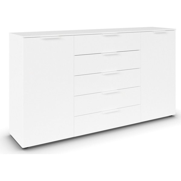 rauch Schubkastenkommode Flipp Schubladenkommode Wäscheschrank Schrank (Breite 160/180 cm mit 4 Einlegeböden), 2-türig mit 5 Schubladen und Soft-Close-Funktion 
