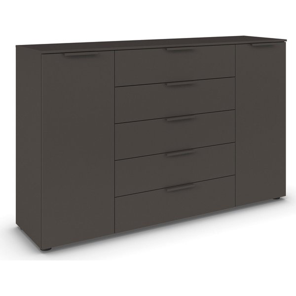 rauch Schubkastenkommode Flipp Schubladenkommode Wäscheschrank Schrank (Breite 160/180 cm mit 4 Einlegeböden), 2-türig mit 5 Schubladen und Soft-Close-Funktion 