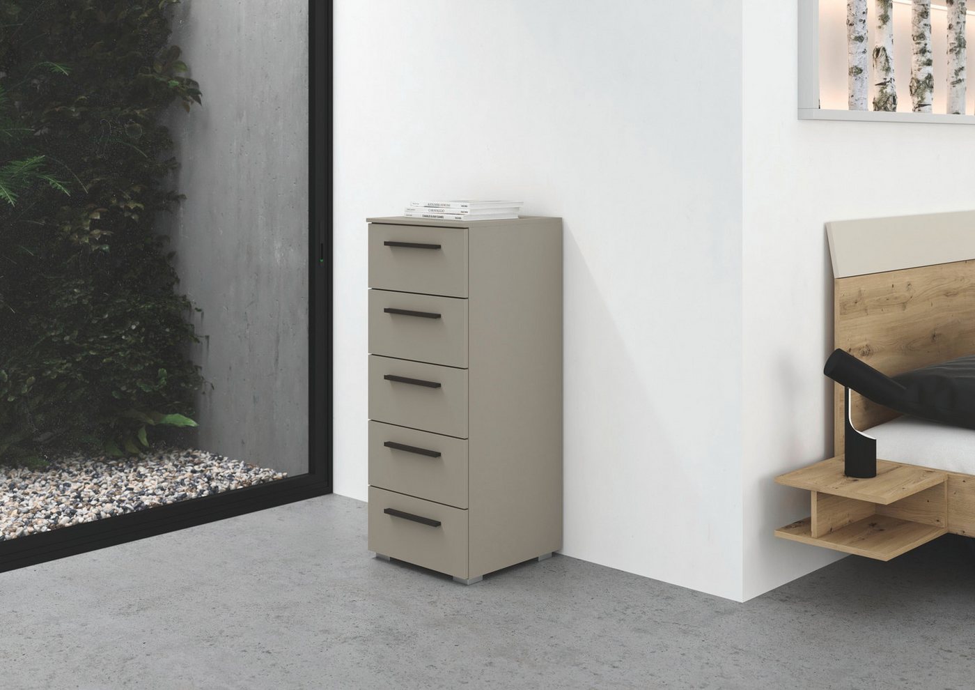 rauch Schubkastenkommode Highboard Sideboard Kommode MONTCLAR Frontauswahl Dekor/Hochglanz/Glas (in 2 Breiten: 40 oder 80 cm / Höhe 100 cm, inkl. Soft-Close-Fun – Bild 2 von 5