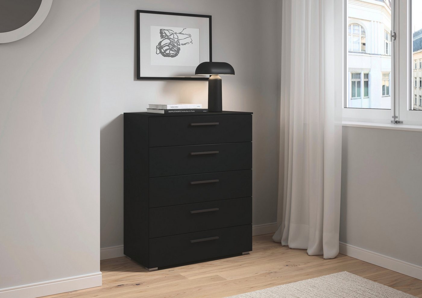 rauch Schubkastenkommode Highboard Sideboard Kommode MONTCLAR Frontauswahl Dekor/Hochglanz/Glas (in 2 Breiten: 40 oder 80 cm / Höhe 100 cm, inkl. Soft-Close-Fun – Bild 2 von 5