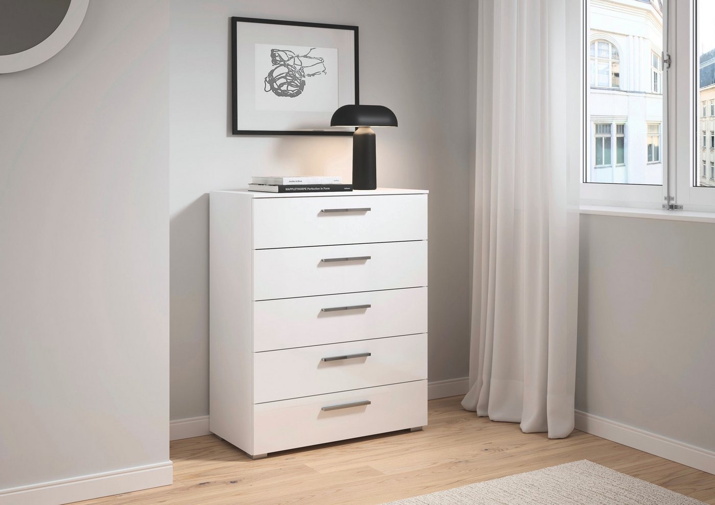 rauch Schubkastenkommode Highboard Sideboard Kommode MONTCLAR Frontauswahl Dekor/Hochglanz/Glas (in 2 Breiten: 40 oder 80 cm / Höhe 100 cm, inkl. Soft-Close-Fun – Bild 2 von 5