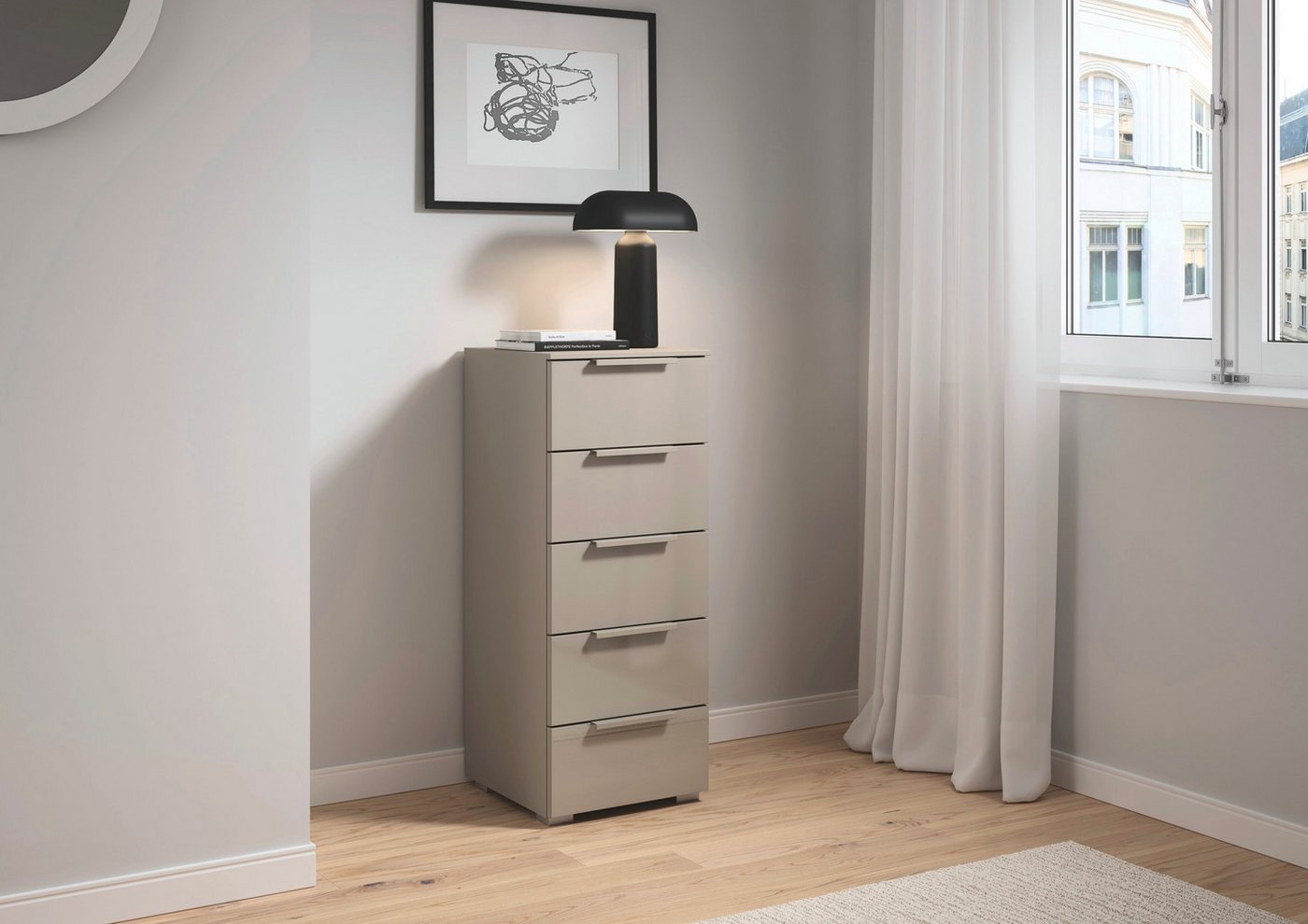 rauch Schubkastenkommode Highboard Sideboard Kommode MONTCLAR Frontauswahl Dekor/Hochglanz/Glas (in 2 Breiten: 40 oder 80 cm / Höhe 100 cm, inkl. Soft-Close-Fun – Bild 2 von 5