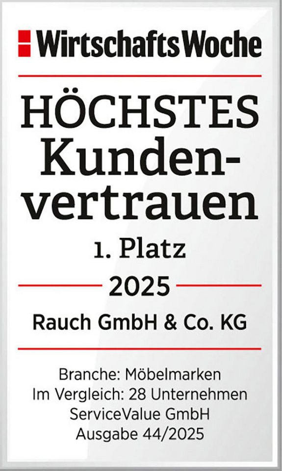 rauch Schubkastenkommode Kommode Sideboard Wäscheschrank Schrank SKAT MERIDIAN (inkl. SOFT-CLOSE-FUNKTION), mit 5 Schubladen mit Glasfront in elegantem Design M – Bild 3 von 5