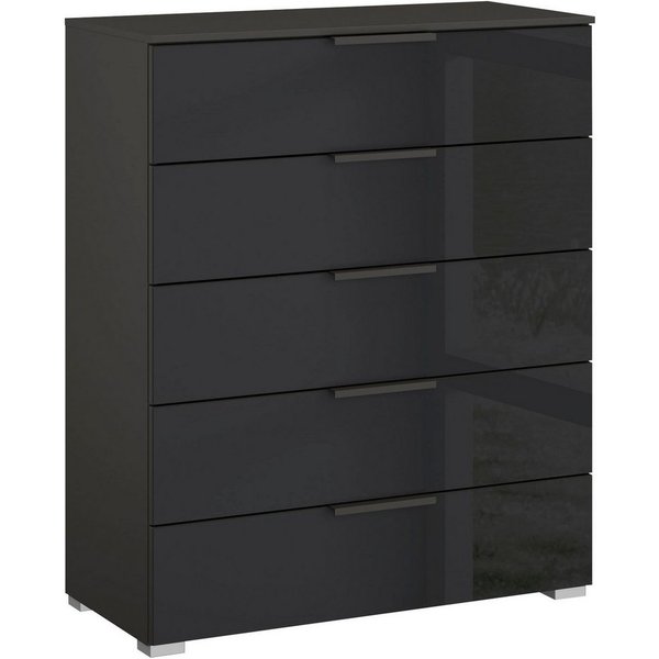 rauch Schubkastenkommode Kommode Sideboard Wäscheschrank Schrank SKAT MERIDIAN (inkl. SOFT-CLOSE-FUNKTION), mit 5 Schubladen mit Glasfront in elegantem Design M