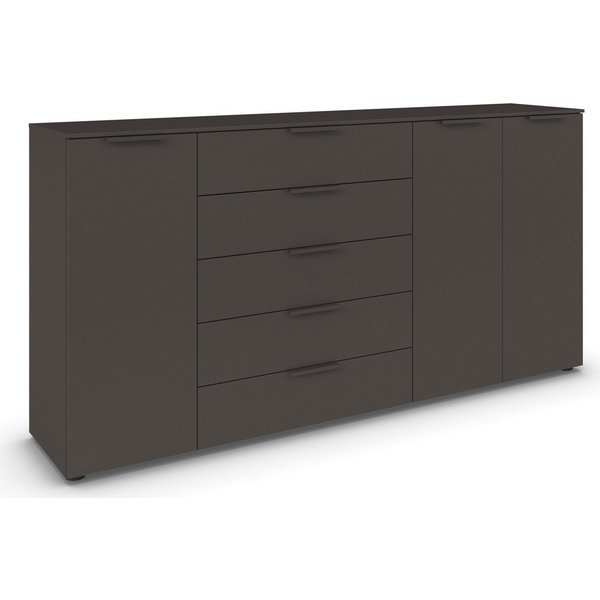 rauch Schubkastenkommode Kommode Türkommode Sideboard Kombikommode FLIPP (Breite 200 cm mit 4 Einlegeböden), 3-türig mit 5 Schubladen und Soft-Close-Funktion
