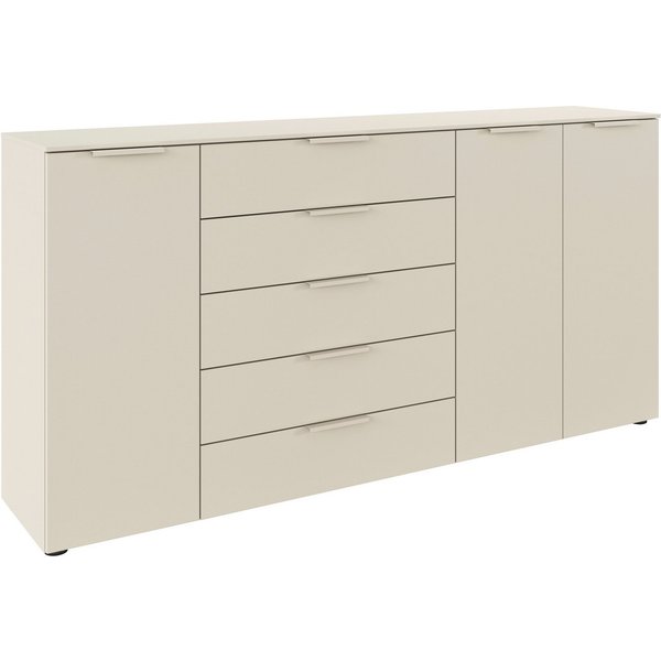 rauch Schubkastenkommode Kommode Türkommode Sideboard Kombikommode FLIPP (Breite 200 cm mit 4 Einlegeböden), 3-türig mit 5 Schubladen und Soft-Close-Funktion
