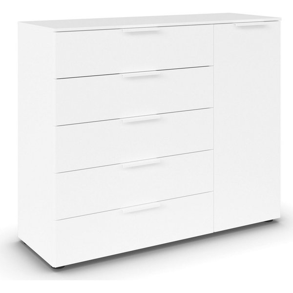 rauch Schubkastenkommode Kommode Türkommode Sideboard Kombikommode FLIPP (Breite 120 cm mit 2 Einlegeböden), 1-türig mit 5 Schubladen und Soft-Close-Funktion