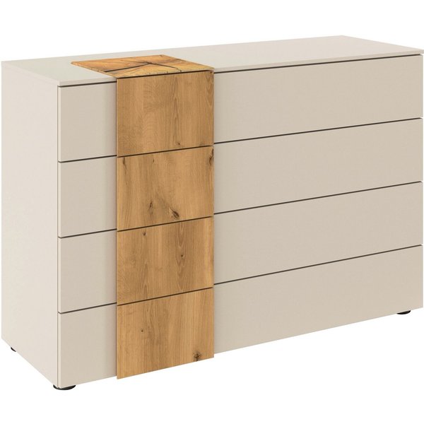 rauch Schubkastenkommode Sideboard Kommode Schubladenkommode KONA (Breite 120 cm, Höhe 81 cm), Absetzung Asteiche massiv, inkl. SOFT-CLOSE-FUNKTION MADE IN GERM