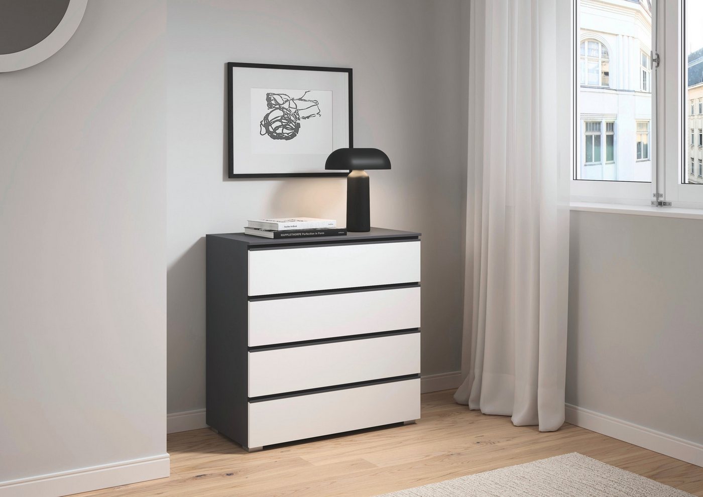rauch Schubkastenkommode Sideboard Kommode Schubladenkommode Wäscheschrank MAINZ (Breite 80 cm), vier praktische und geräumige Schubladen MADE IN GERMANY – Bild 3 von 5