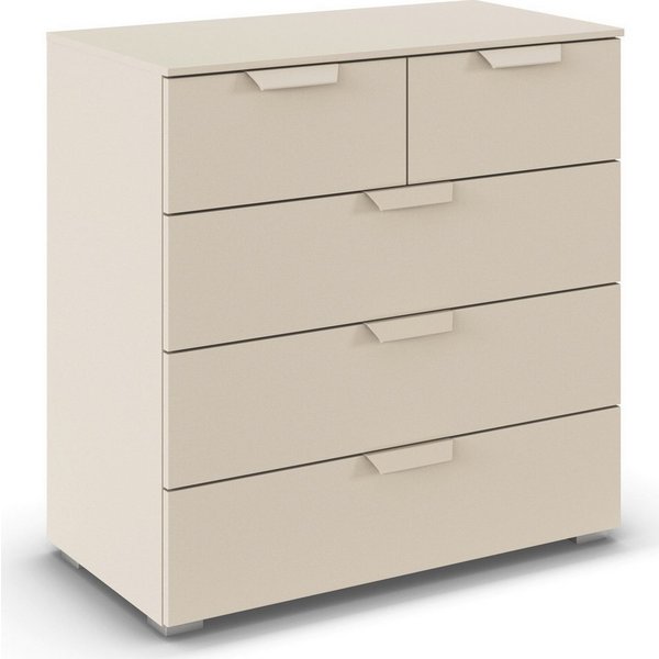 rauch Schubkastenkommode Sideboard Schubladenkommode COSTA mit farblich passenden Metallgriffen (in 2 Griff-Farben, Breite 80 cm), fünf praktische und geräumige