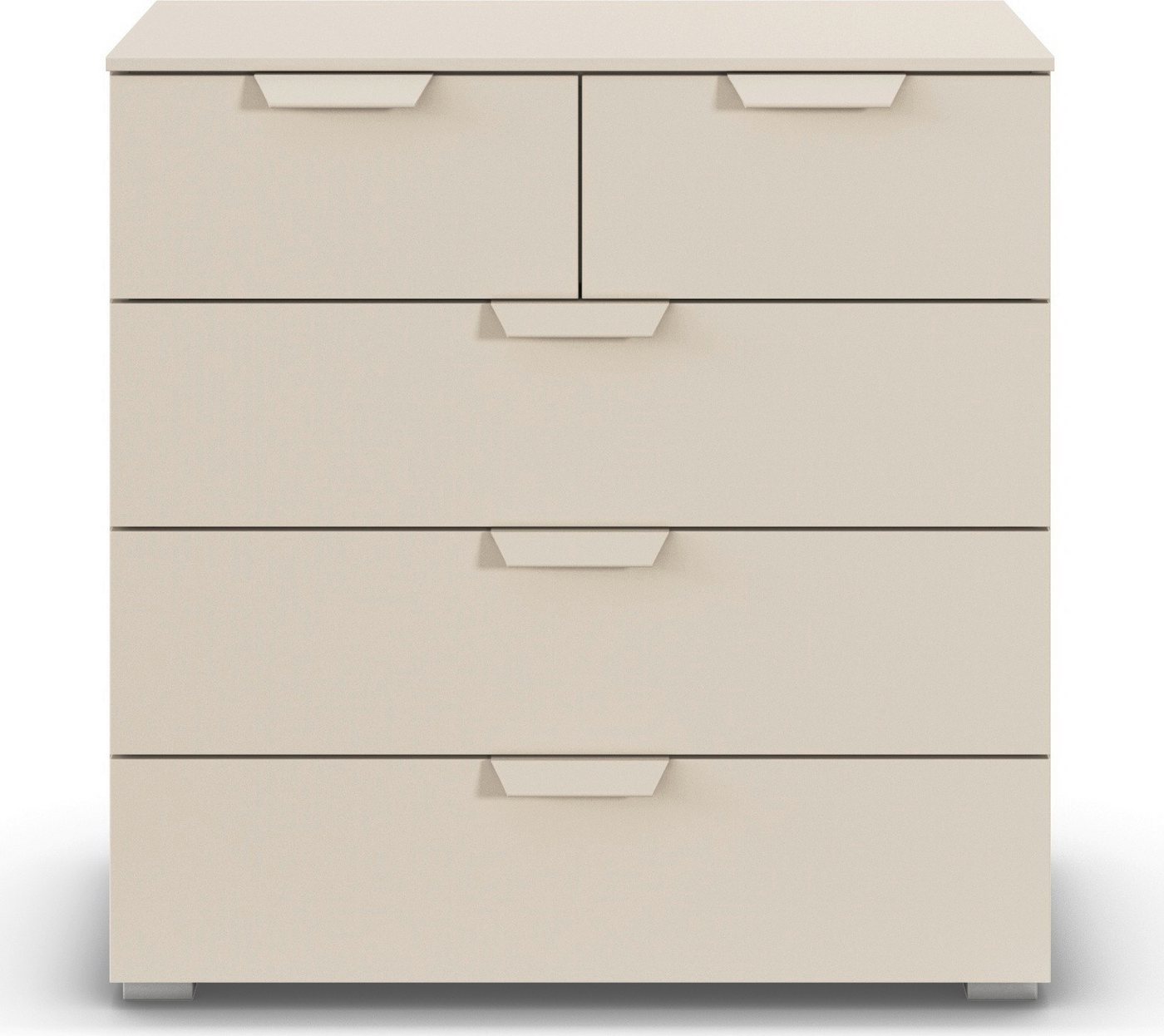 rauch Schubkastenkommode Sideboard Schubladenkommode COSTA mit farblich passenden Metallgriffen (in 2 Griff-Farben, Breite 80 cm), fünf praktische und geräumige – Bild 2 von 5