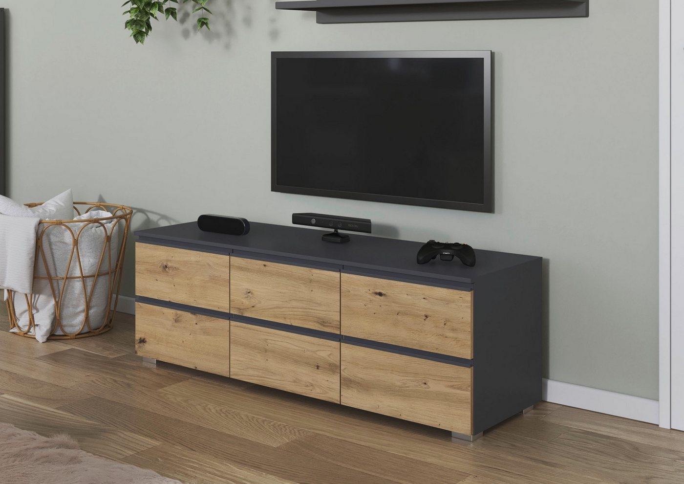 rauch TV-Board Joel (Breite 80 oder 120 cm), praktische und geräumige Schubladen MADE IN GERMANY – Bild 2 von 5