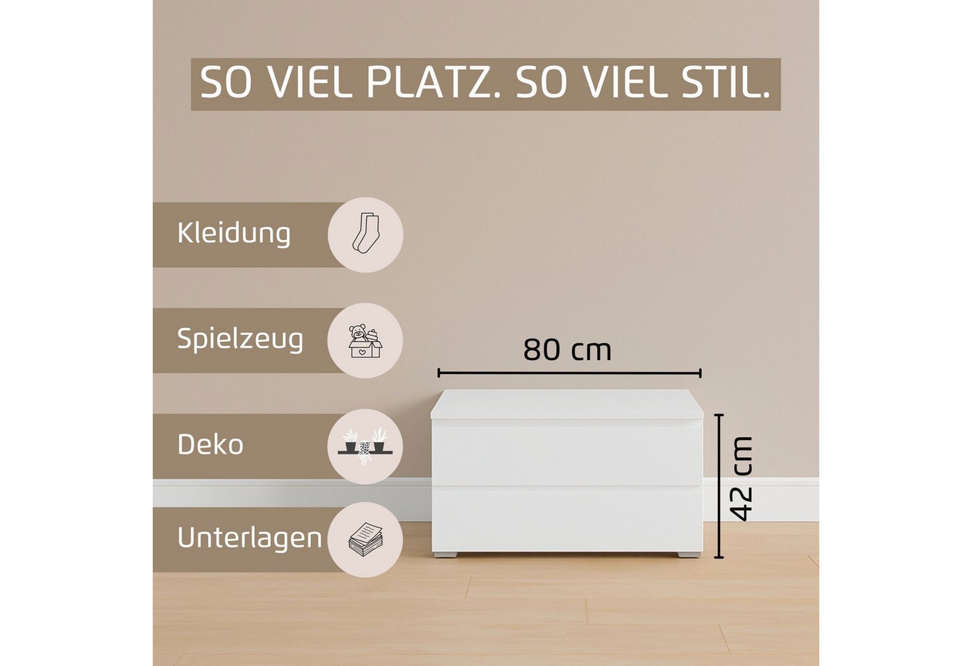 rauch TV-Board Joel (Breite 80 oder 120 cm), praktische und geräumige Schubladen MADE IN GERMANY – Bild 4 von 5