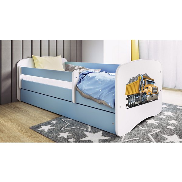 Raumhirsch Furniture Kinderbett 70x140, 80x160, 80x180 cm - Komplettset mit Matratze & Schublade (Bett für Jungs, Einzelbett für Kinder 2–12 Jahre mit Rausfalls